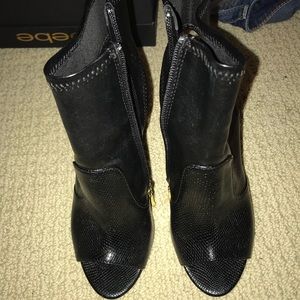 Bebe Black Booties Size 6